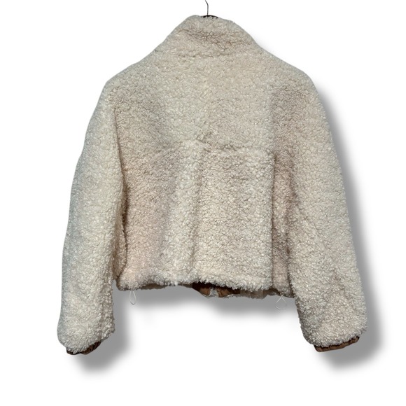 Blank NYC Cream Teddy Jacket with Brown Details - Picture 3 of 9